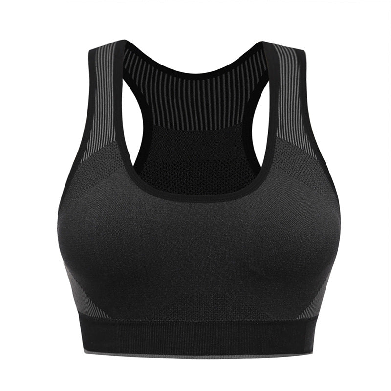 Soutien-gorge de sport dos sculptant ajouré sans armature.