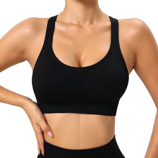 Seamless Knitted Sports Hollow-out Beauty Back Bra Strap Chest Pad Underwear